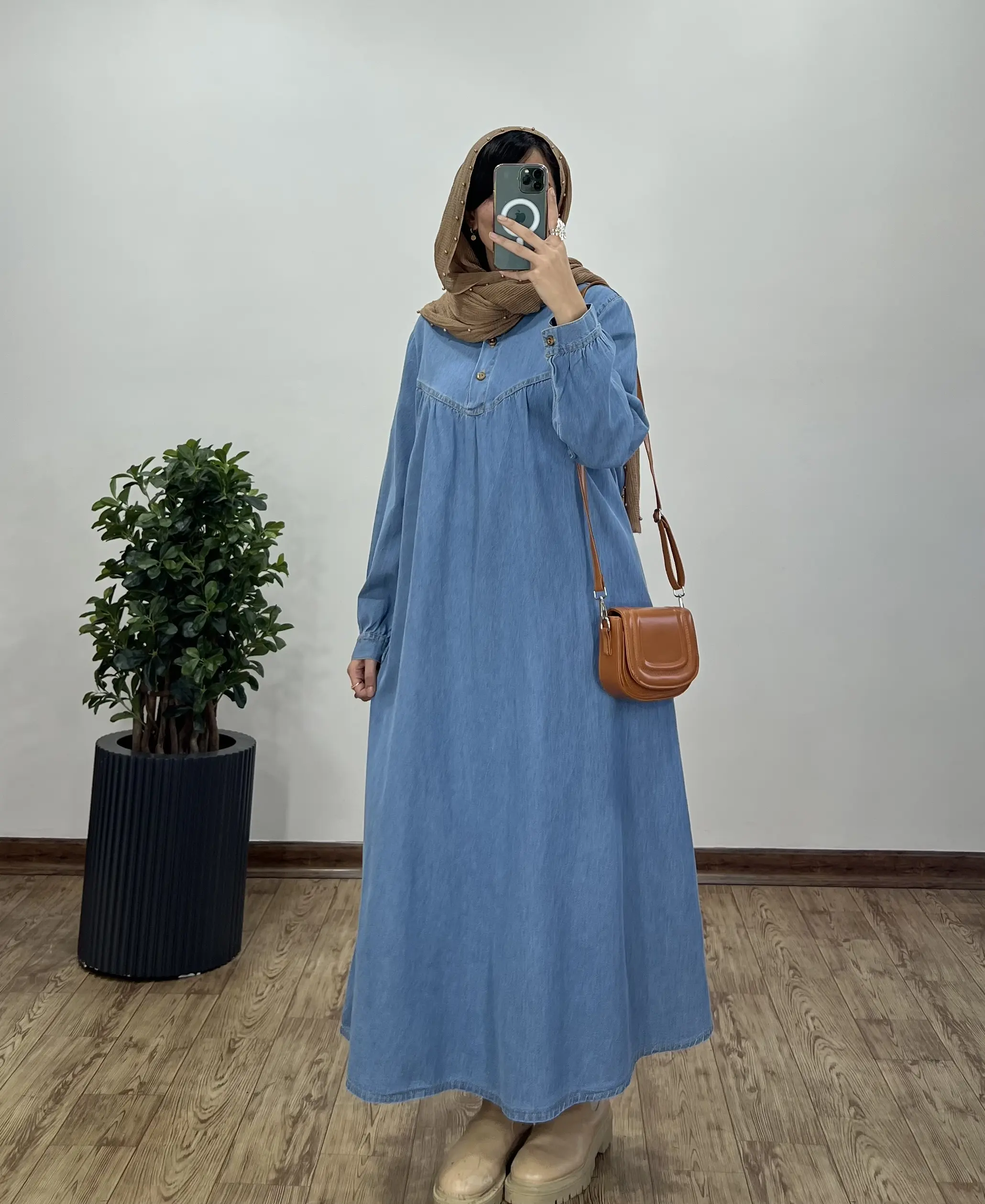 پیراهن مانتویی جین پاییزه پرسا 3
